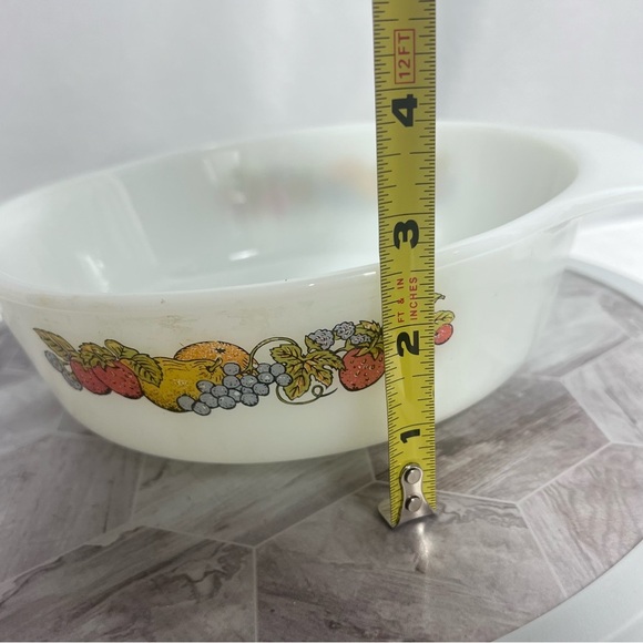 Vintage Anchor Hocking Fruit Harvest Fire-King 1 Qt Casserole Dish USA - Picture 9 of 9